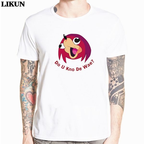 

fashion custom t-shirt kawaii internet meme t shirt men funny do you kno de wae men's tshirt ugandan knuckles tee shirt homme