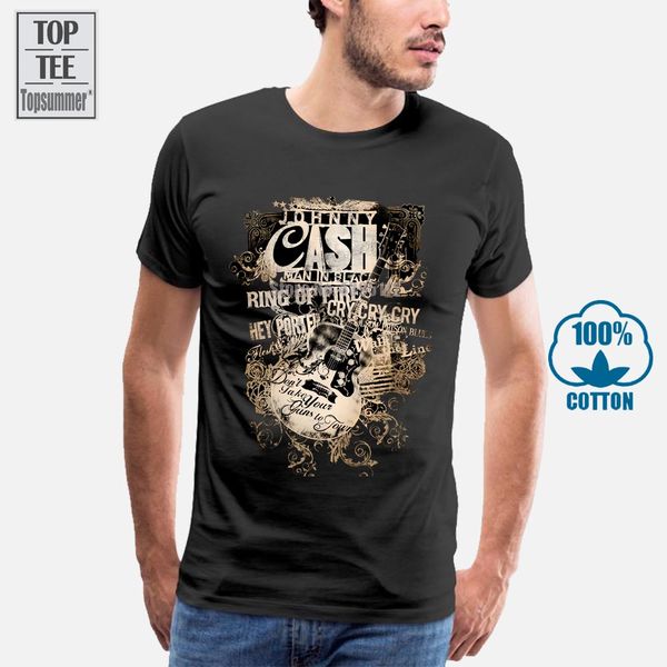 

johnny cash lyrich black men printed t shirt