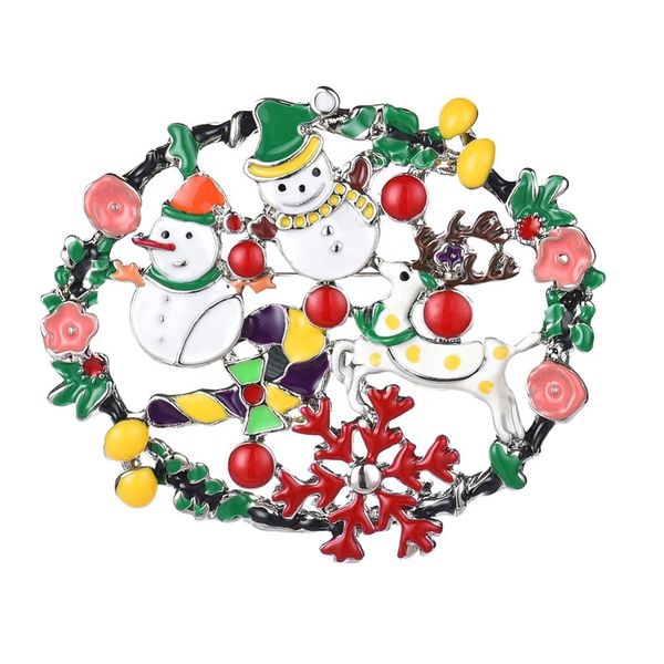 

brooch of new design charming exquisite christmas snowman snow deer brooches pins for women kids fashion enamel brooch, Gray
