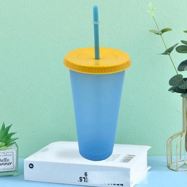 

24oz magic color changing cups tumblers plastic candy colors drinking coffee mugs cups with lid and straw bpa 0096home