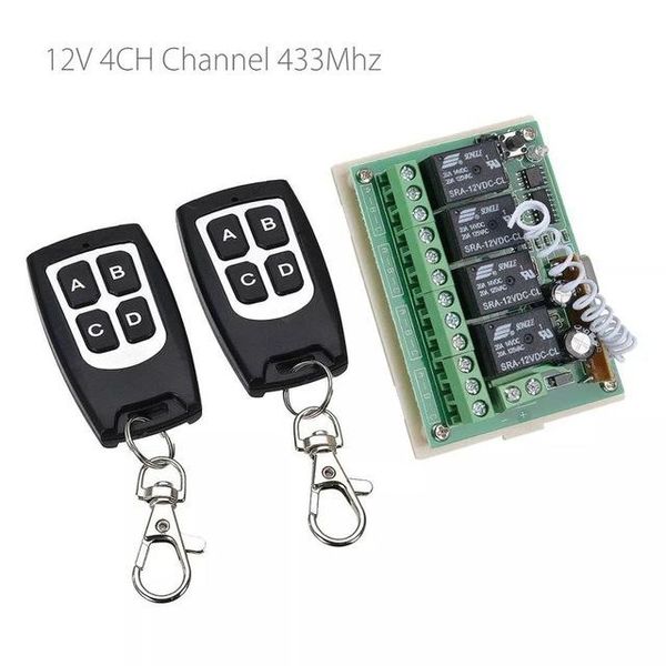 

consumer electronics 12v 4ch channel 433mhz wireless remote control switch integrated circuit with 2 transmitter diy replace parts tool kits