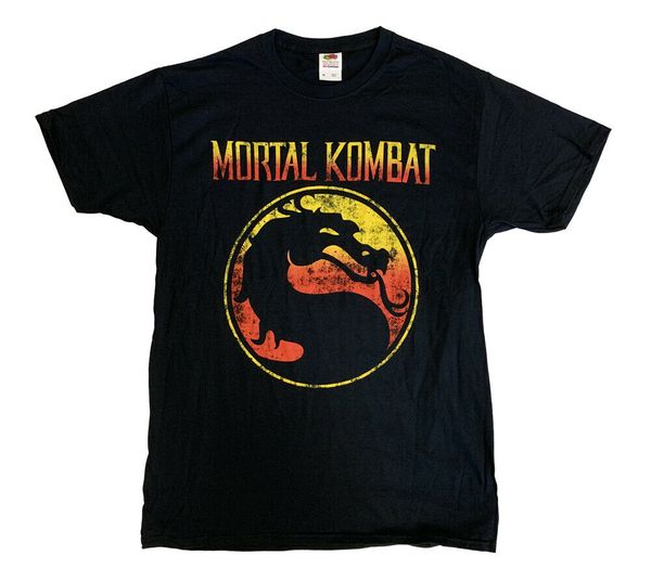 

mortal kombat vintage logo graphic t shirt