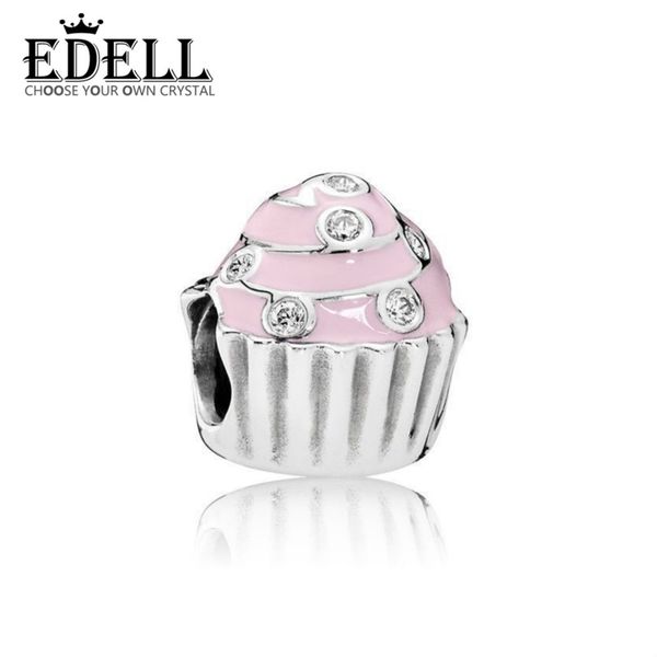 NUOVO 100% 925 Sterling Silver 1: 1 Autentico 791891EN68 Sweet Cupcake Bead Pink con Clear CZ Bracciale Regalo originale per gioielli da donna