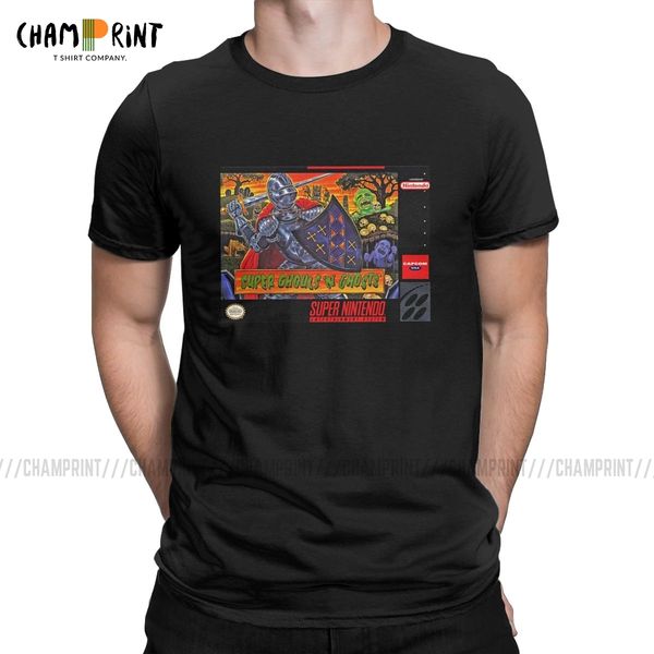 

casual ghouls 'n ghosts t-shirts men round collar pure cotton t shirt daimakaimura arcade games short sleeve tees 5xl 6xl