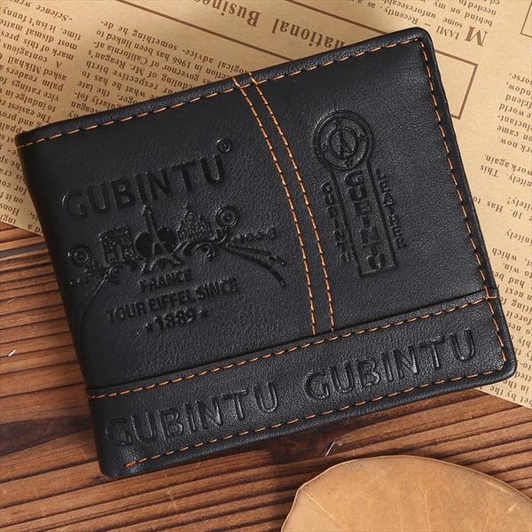 

2019 wallet concise pu leather purse for men money clip card organizer money bag carteira masculina men wallets black p bit, Red;black