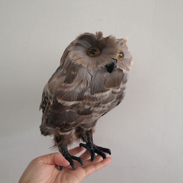 

artificial owl bird feather realistic taxidermy home garden decor