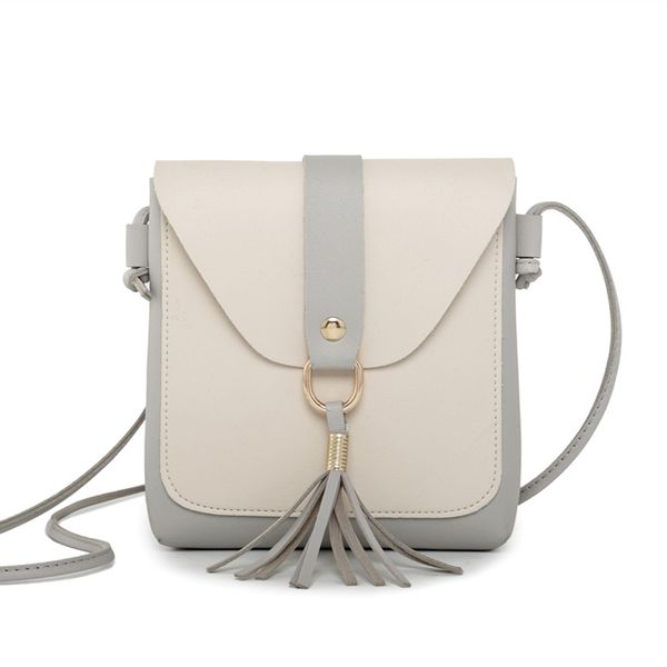 

личность кисточка украшение женщина мешок лоскутного цвета искусственная кожа плечо сумка croosbody мода случайные сумки