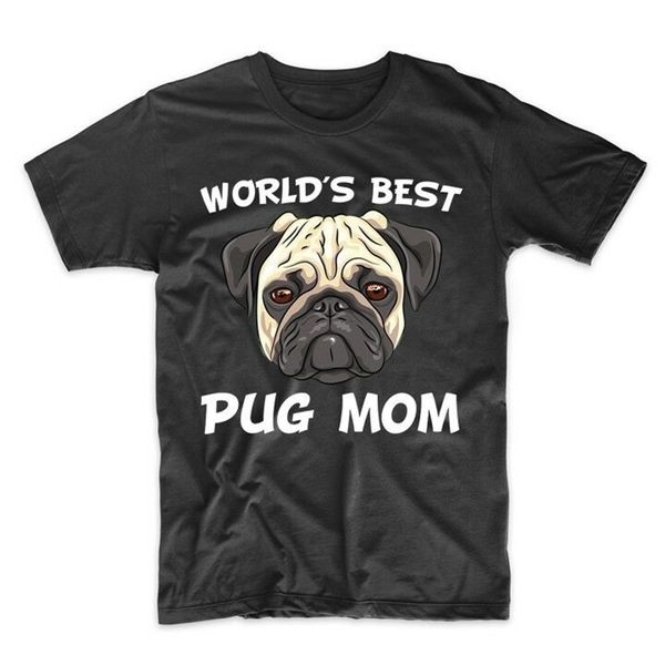 

world's pug mom dog owner t-shirt casual print fashion tee shirt