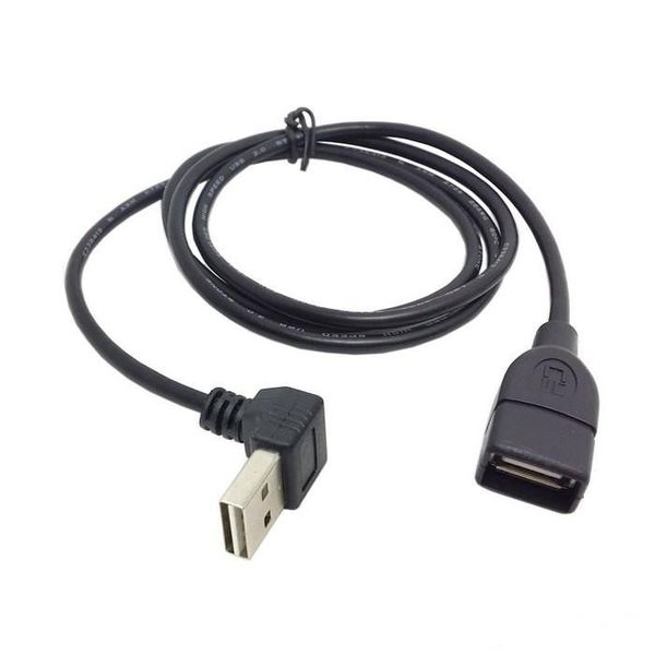 

10pcs/lot 2 in 1 combo up down angle 90 degree usb 2.0 a male to female m/f extension cable 1m