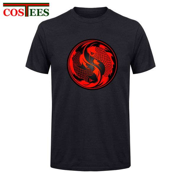 

japan style japanese koi carp fish yin yang t shirts women men cotton t-shirt male female slim fit short sleeve teeshirt