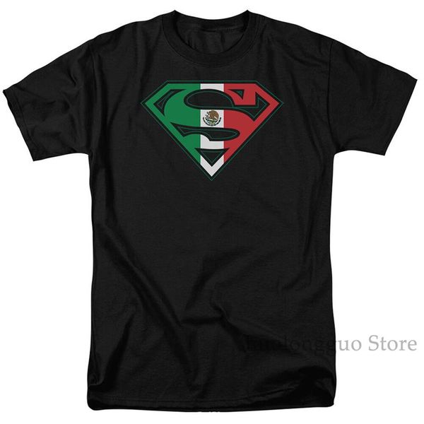 

licensed superman mexican mexico flag shield logo tee shirt sizes s-3xl 100% cotton men t shirt women tee