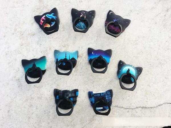 

phone ring holder luminous effect metal car cell phone holder grip for iphone x stand glow in the dark ring cat holders