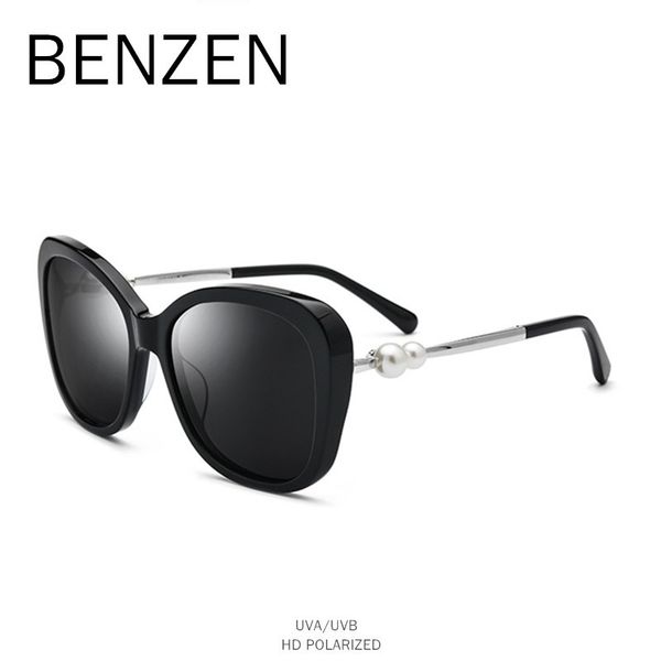 

sunglasses benzen luxury pearl women handmade acetate female polarized sun glasses for driving ladies shades with case 6583, White;black