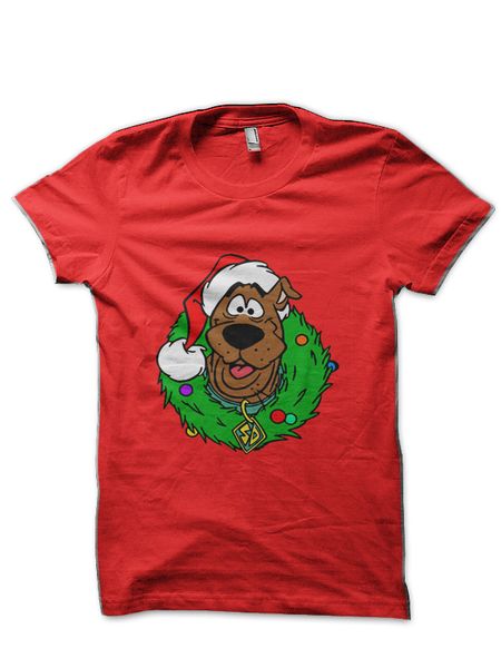 

scooby doo christmas red half sleeve t shirt