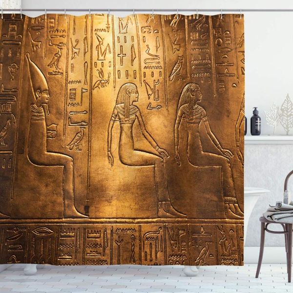 

egyptian shower curtain egypt hieroglyphics old logographic details and alphabetic elements polyester fabric bathroom decor set