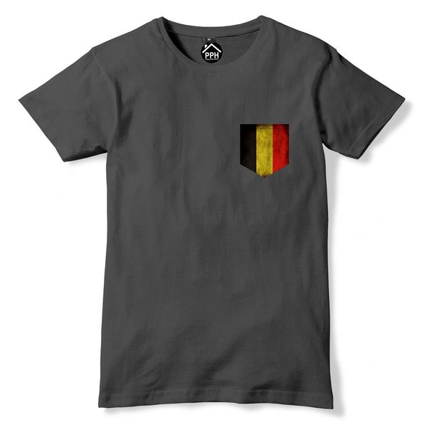 

tees 2019 summer new style men tees vintage print pocket belgium flag t shirt fan menst shirt company