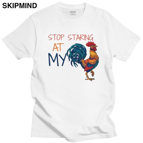 

kawaii humor sstaring at my cock tshirt men round neck short sleeved funny chicken gift for farmer summer t-shirt cotton tee