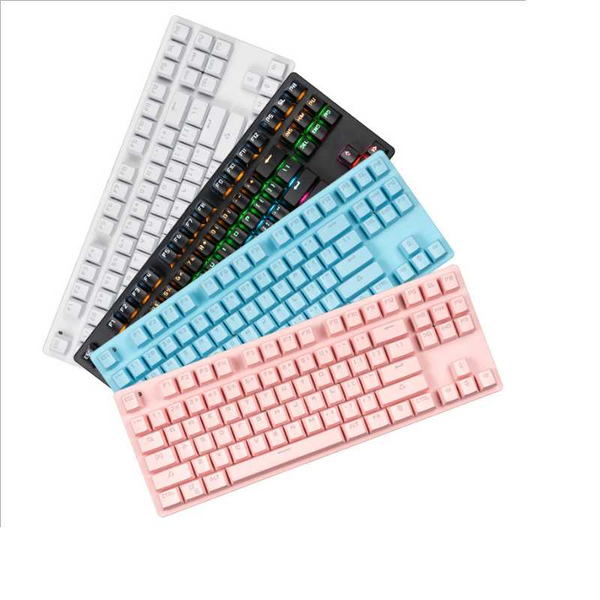 

keyboards wesappa gaming mechanical keyboard game anti-ghosting rgb backlit blue switch 87 104 key teclado mecanico for lappc
