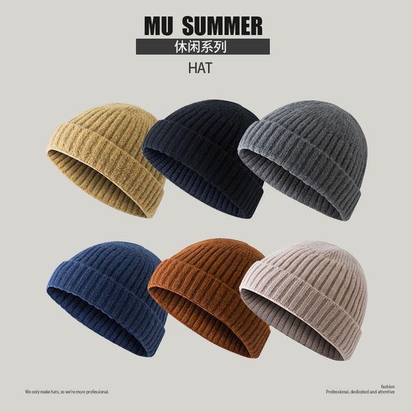 

beanies brimless hats hip hop beanie skullcap street knitted hat women men acrylic casual solid pumpkin portable melon cap
