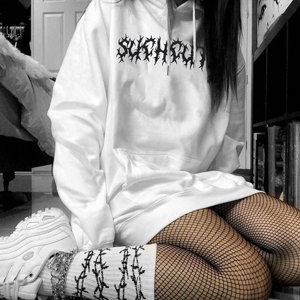 

printed white hoody ladies spring autumn streetwear hoodie loose long sleeve female pullover hooded jacket women, Black