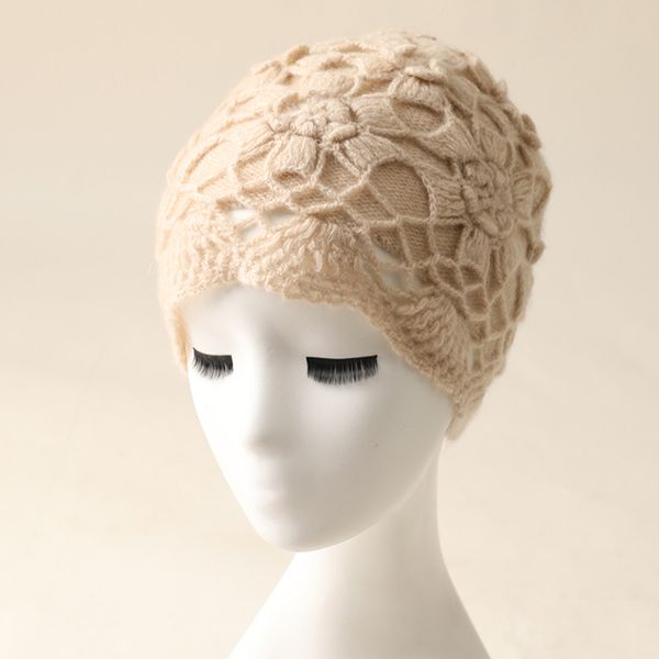 

berets winter colorful hollow women's hat lace flower cap hats, Blue;gray