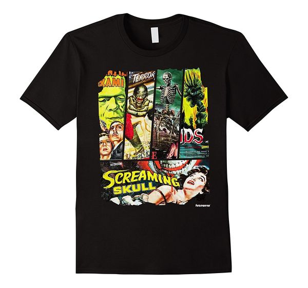 

vintage style sci fi horror movie poster коллаж футболка hip hop одежда с коротким рукавом футболка top tee plus size