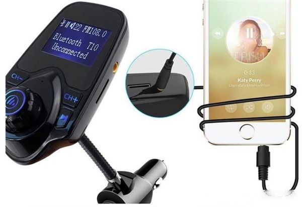 

t10 universal wireless bluetooth led fm transmitter car kit with 1.44-inch display and 5v 2.1a usb car chargert10 car mp3 audio player bluet