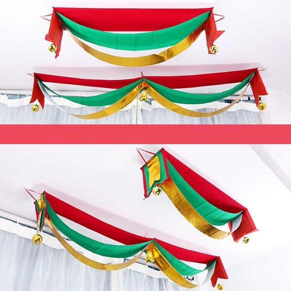 

christmas wave hanging pulling ribbon decoration l shopping mall store ceiling decoration opening activity pull flag color flag color fl