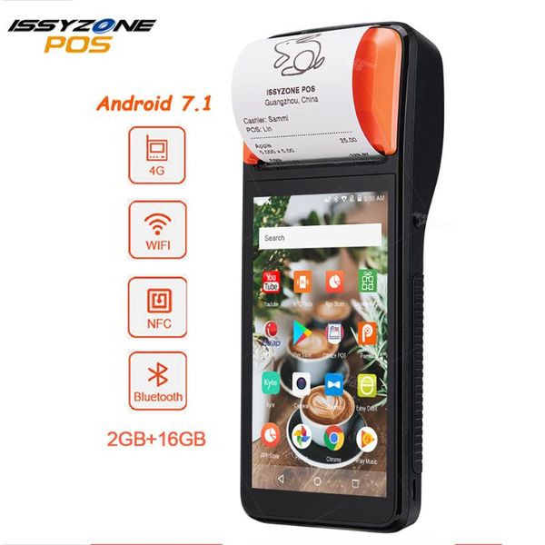 

issyzonepos android 7.1 terminal printer mobile order pda bluetooth 58мм термопринтер 4g wifi сканер штрих-кода