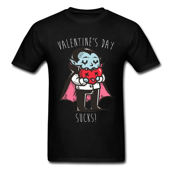 

valentine's day sucks t-shirt funny men t shirt vampire printed clothing vintage cartoon tshirt cotton black tees