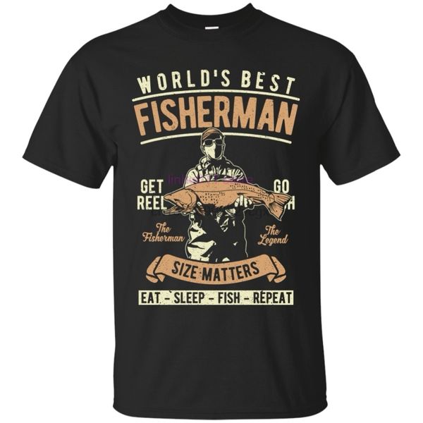 

2019 fashion round neck clothes world fisherman eat sleep fish repeat shirt fishing men custom design t-shirts
