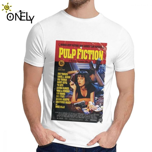 

classic round neck pulp fiction uma karuna thurman tee shirt popular for men slim la camiseta wholesale