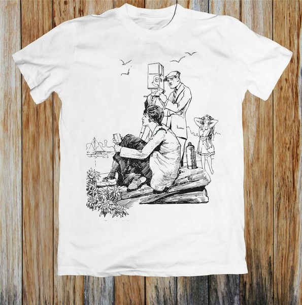 

съемки фильма старый ретро урожай мужской футболки streetwear tee shirt