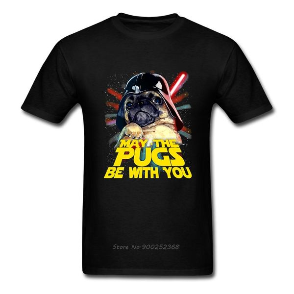 

may the pugs be with you t shirt kpop t-shirt men cotton short sleeve t shirt fitness men funny tees hip hop streetwear