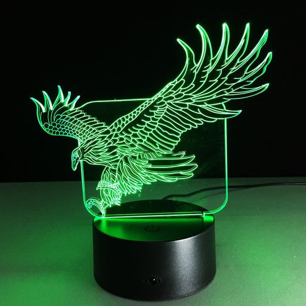 

eagle 3d optical illusion lamp night light dc 5v usb charging 5th battery wholesale dropshipping ing