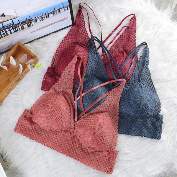 

кружева bralette sexy бюстгальтеры для женщин выдалбливают кружева бюстгальтер crop top дышащий белье глубокий v push up bra сексуальное бел, White;black