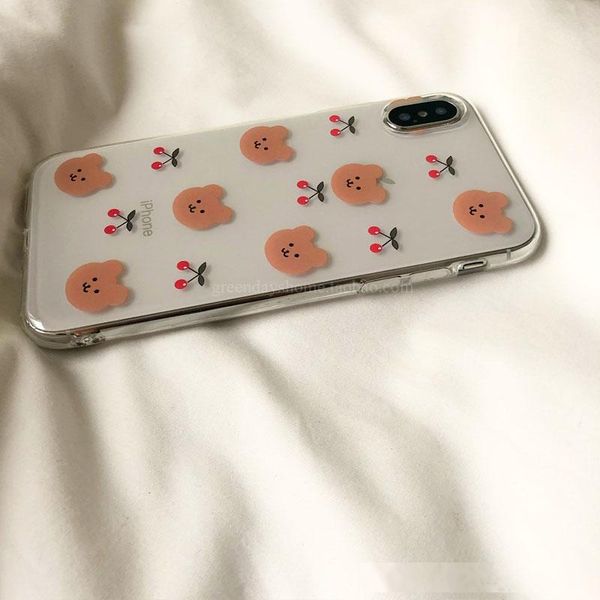 

for korean ins wind cherry bear huawei p30 phone case for iphone11pro/xsma/xr/78plus