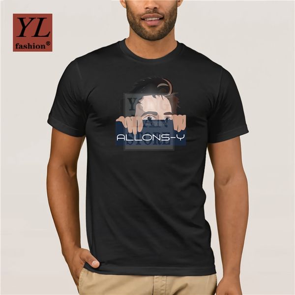 

новые модные напечатанные мужская футболка 100% хлопок allons y модного креатив графического футболка top