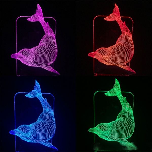 

dolphin visually colorful 3d lamp originality new strange stereoscopic led night light luxo jr easy to use 25gb dd