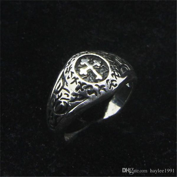 

925 sterling silver anchor cross ring fashion jewelry size 6-10 lady girls hip-hop style band party ring