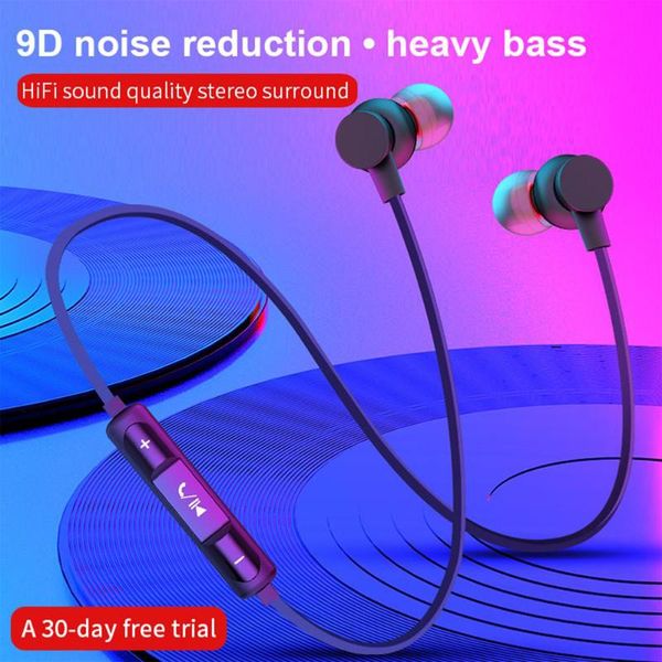 

magnetic hifi bluetooth earphone v5.0 sport running wireless neckband hd call lb-t2 stereo sound ipx5 earpiece