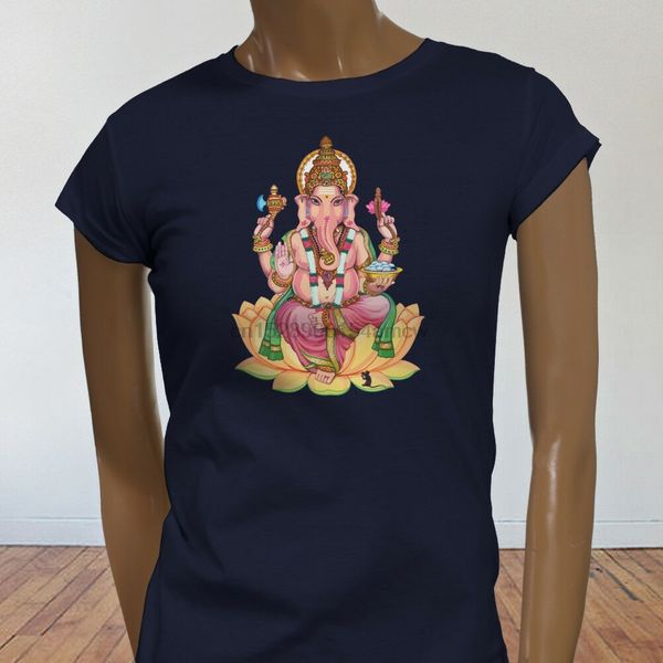 

elephant religion hindu hinduism ganesha fortune proud womens navy t-shirt