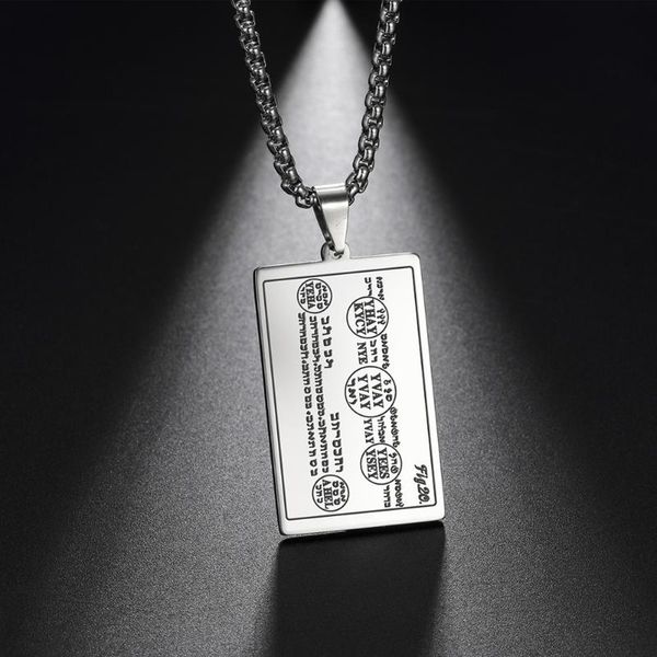 

dawapara luck and fortune amulet necklace the eleventh table of spirits of the moon books moses stainless steel men jewelry, Silver