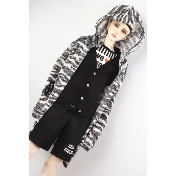 

casual doll garment hoodie jacket knitwear coat for 70cm 27.5inch uncle bjd sd dolls accs zebra-stripe