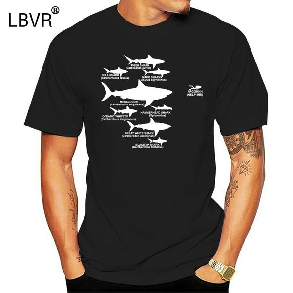 

shark hierarchy diver diving funny mens t-shirt