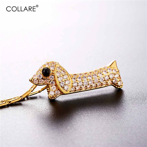 

collare dog pendant gold/silver color dachshund necklaces & pendants cubic zirconia animal necklace women gift jewelry p079