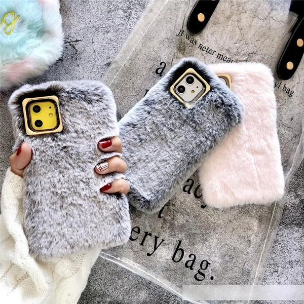 

fashion fur case for iphone 11 pro max xs max xr 6 7 8 plus phone protector case