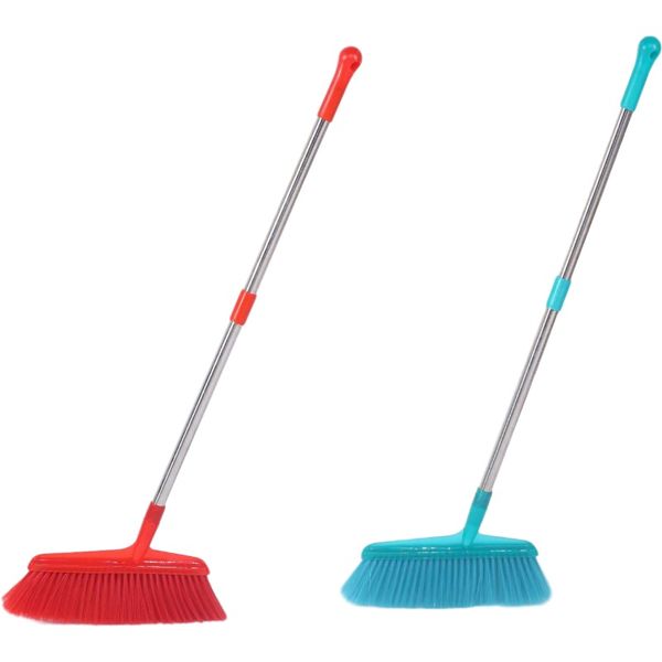 

ten sets of brooms, medium-sized stainless steel 2 pieces, soft floor, with two-color triangular broom sets, easy to clean