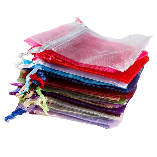 

pure color drawstring gift bag transparent organza chiffon pearl yarn bag 79cm jewelry bag bundle pocket wedding wholeps21657724104, Pink;blue
