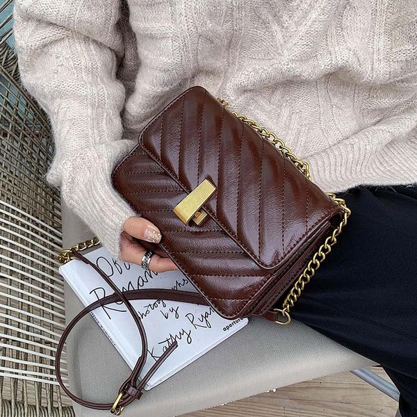 

retro leather solid color crossbody bags for women 2020 fashion shoulder messenger bag lady chain handbags and purses